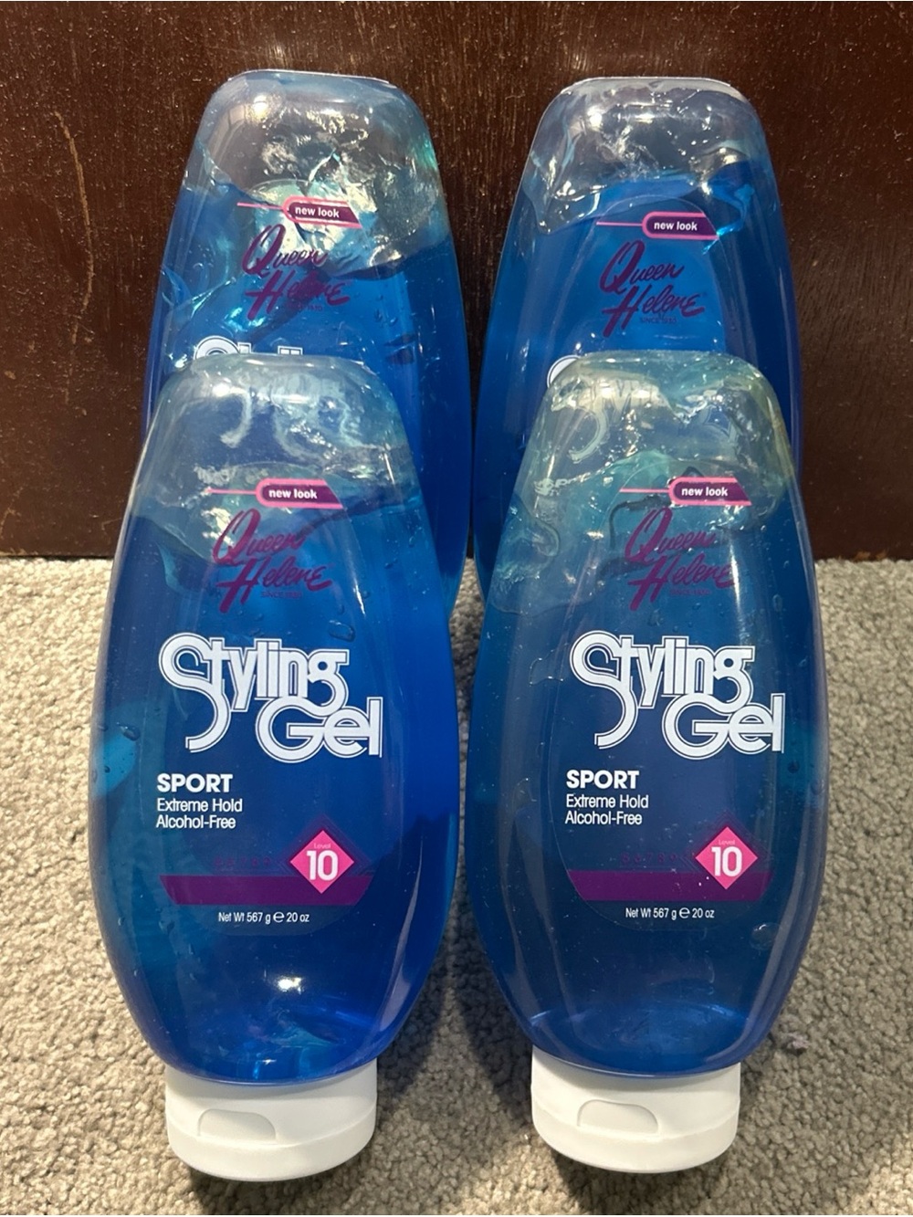 X4 Queen Helene Sport Extreme Hold Level 10 Hair Styling Gel Alcohol Free, 20oz